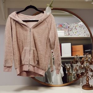Pac Sun Pink Fuzzy Zip-Up